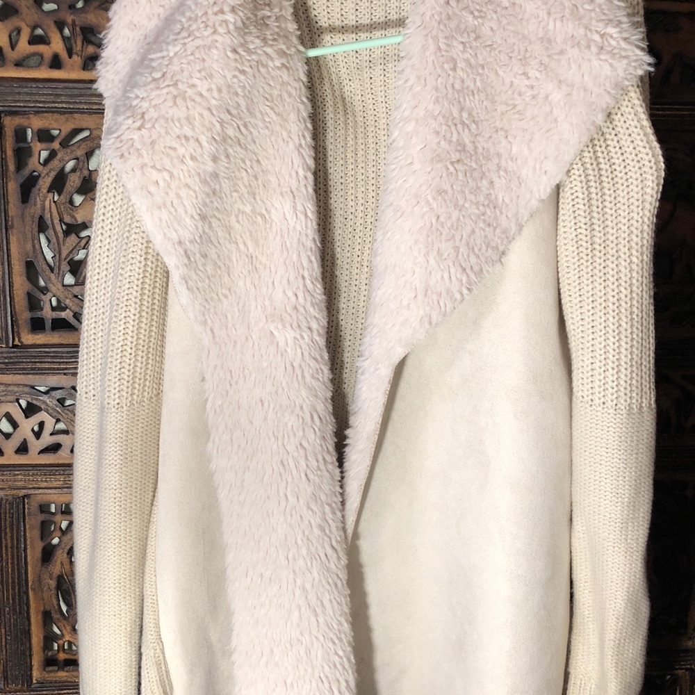 Society 8 Faux Shearling Knit Sweater